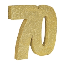 3-D Gold Glittered "70" Centerpiece 