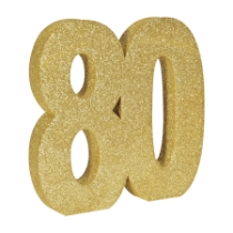 3-D Gold Glittered "80" Centerpiece 