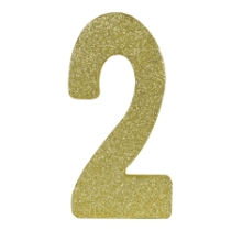  3-D Gold Glittered Number "2" Centerpiece