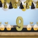  3-D Gold Glittered Number "9" Centerpiece (Pack of 6)    - 56249-9GD