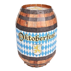 3-D Oktoberfest Barrel Prop (Pack of 4) Oktoberfest barrel prop, 3D Oktoberfest decorations, Bavarian barrel décor, beer festival decorations, Oktoberfest party supplies, German themed décor, Oktoberfest props, fall festival decorations, party barrel props, Party Express Oktoberfest