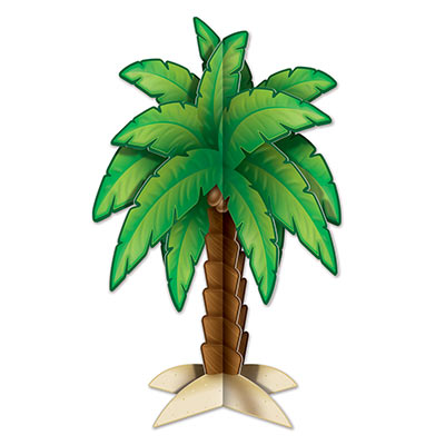 Green 3-D Palm Tree Centerpiece for a Luau party