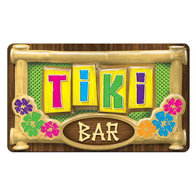 3-D Plastic Tiki Bar Sign for a luau themed party