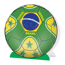 3-D Soccer Ball Centerpiece - Brasil (Pack of 12) Brasil centerpiece, Brazil party décor, green yellow soccer centerpiece, 3-D centerpiece Brasil, Printed Card Stock centerpiece, Brazilian party supplies, soccer table decorations, Brazil themed décor, Party Express Brasil centerpiece