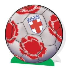 3-D Soccer Ball Centerpiece - England (Pack of 12) England centerpiece, English flag décor, red cross soccer centerpiece, 3-D centerpiece England, Printed Card Stock centerpiece, England party supplies, soccer table decorations, English themed décor, Party Express England centerpiece
