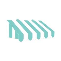 3-D Teal & White Awning Wall Decoration