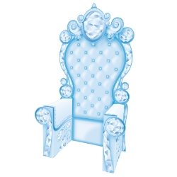 3-D Winter Wonderland Ice Crystal Throne Prop (Pack of 4) winter wonderland throne prop, ice crystal stand-up, 3D winter prop, winter prom decorations, printed cardboard throne, winter photo backdrop, winter event décor, Party Express winter props