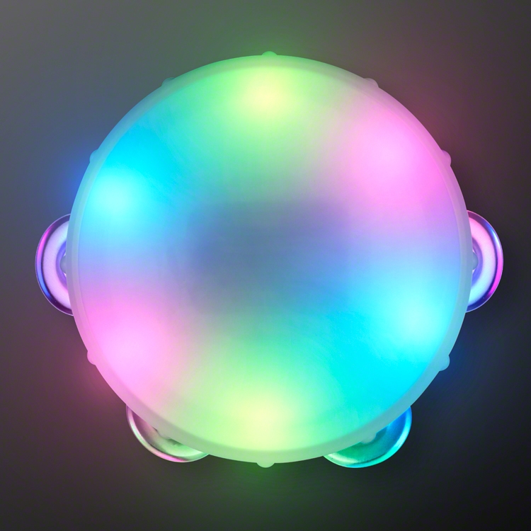 4" Little Light up Tambourine (Pack of 12) light up tambourine, LED tambourine, flashing musical toy, kids party tambourine, glow tambourine, light up music toy, Party Express tambourine, LED party favors, musical light toy, flashing tambourine for kids