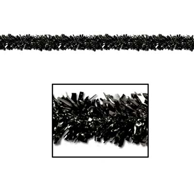 Black metallic festooning garland used for decoration.