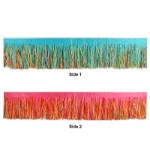 Tissue Fringe Drape made of multi-color tissue material with two separate sides.