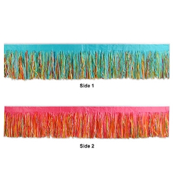 Tissue Fringe Drape made of multi-color tissue material with two separate sides.