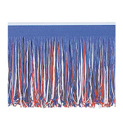 Tissue Fringe Drape made of red, white, and blue tissue material.