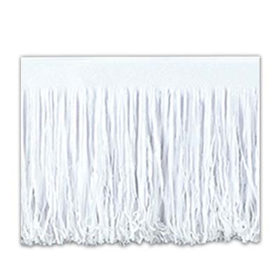 Tissue Fringe Drape made of white tissue material.