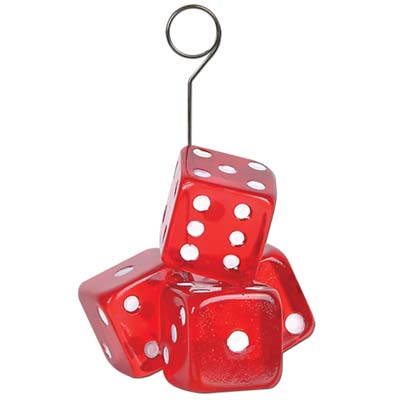 6oz Red Dice Photo/Balloon Holder for a themed party