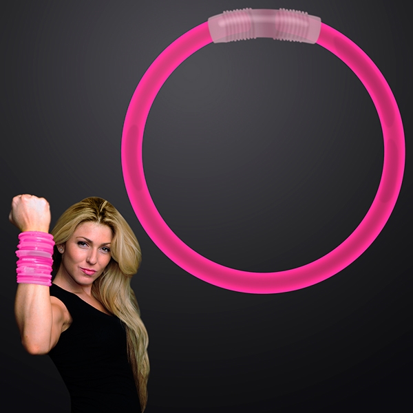 8 Inch Pink Glow Bracelets