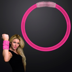 8 Inch Pink Glow Bracelets
