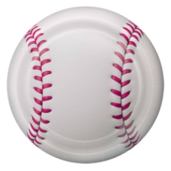 9" Baseball Plates (Pack of 96) baseball plates, 9 inch baseball plates, sturdy paper sports plates, graduation baseball plates, baseball party supplies, sports banquet tableware, disposable baseball plates, Party Express baseball plates, bulk baseball plates