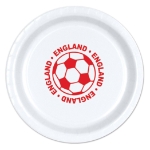 9" Soccer Paper Plates - England (Pack of 96) soccer paper plates england, england soccer party supplies, 9 inch soccer plates, english sports party decorations, soccer birthday tableware, bulk paper plates, england themed party supplies, Party Express plates, soccer banquet supplies