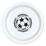 9" Soccer Paper Plates - Germany (Pack of 96) soccer paper plates germany, germany soccer party supplies, 9 inch soccer plates, german sports party decorations, soccer birthday tableware, bulk paper plates, germany themed party supplies, Party Express plates, soccer banquet supplies
