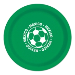 9" Soccer Paper Plates - Mexico (Pack of 96) soccer paper plates mexico, mexico soccer party supplies, mexican sports party decorations, 9 inch soccer plates, soccer birthday tableware, bulk paper plates, mexico themed party supplies, Party Express plates, soccer banquet supplies