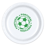 9" Soccer Paper Plates - Portugal (Pack of 96) soccer paper plates portugal, portugal soccer party supplies, portuguese sports party decorations, 9 inch soccer plates, soccer birthday tableware, bulk paper plates, portugal themed party supplies, Party Express plates, soccer banquet supplies