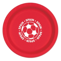 9" Soccer Paper Plates - Spain (Pack of 96) Spain soccer plates, soccer party supplies, Spain party decorations, 9 inch soccer plates, bulk soccer plates, sports theme party tableware, Spain fan party supplies, soccer birthday supplies, Party Express plates