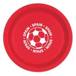 9" Soccer Paper Plates - Spain (Pack of 96) Spain soccer plates, soccer party supplies, Spain party decorations, 9 inch soccer plates, bulk soccer plates, sports theme party tableware, Spain fan party supplies, soccer birthday supplies, Party Express plates