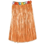 Adult Artificial Orange Grass Hula Skirt with flowers