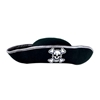 Pirate hat with a white order and skull print made of felt material.