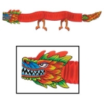 Red Body and color head with Tail Asian Tissue Dragon