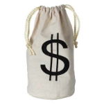 White "$" Bag with Black Money Sign