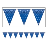 Blue pennant banner printed with a bandana look.