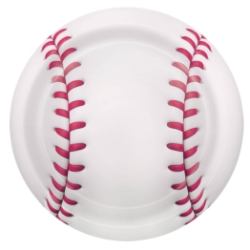Baseball Dessert Plates (Pack of 96) baseball dessert plates, baseball party plates, sports plates, 7 inch plates, cardboard dessert plates, baseball tableware, printed baseball plates, Party Express baseball supplies