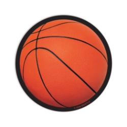 Basketball Drink Coasters (Pack of 96) basketball drink coasters, basketball party supplies, sports coasters, cardstock coasters, 3¼ inch coasters, basketball banquet decorations, team party accessories, bulk basketball coasters, sports theme party décor, Party Express basketball supplies