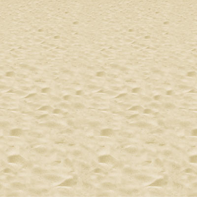 Plastic printed material that replicates the sand at a beach.