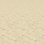 Plastic printed material that replicates the sand at a beach.