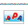 Beach Ball Party Tape with different colors of lettering 