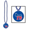 Blue Beads with Democratic Medallion for election day 