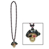 DISC-Beads w/Flashing Pirate Skull Medallion (Pack of 12) flashing beads, pirate beads, pirate necklace, scary beads, halloween beads 