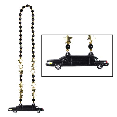 Small round Beads with a Limo Medallion attached and gold star beads.