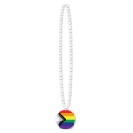 Beads w/Pride Flag Medallion