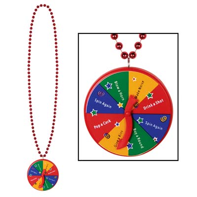 Beads with a New Year spinner medallion.