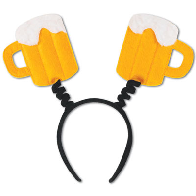 Beer Mug on a Springy Black Headband 