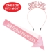 Birthday Princess Rhinestone Headband & Glittered Sash Set