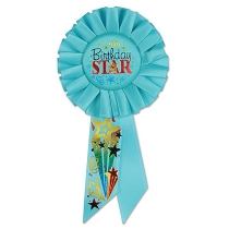 Birthday Star Rosette (Pack of 6) Theme party, birthday, birthday party supplies, accessories