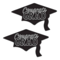 Black Congrats Grad Cutouts