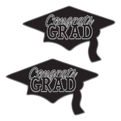 Black Congrats Grad Cutouts