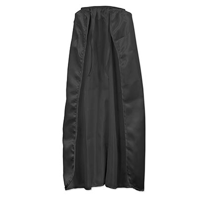 Black silk like fabric cape.