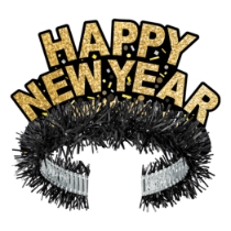 Black & Gold Confetti New Year Tiara 