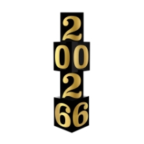 Black & Gold Foil "2026" Column 